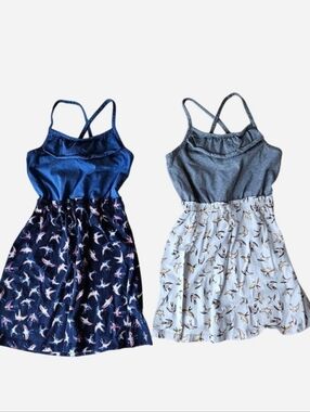 Hanna Andersson Girls' Sundress Duo - Navy and Light Gray